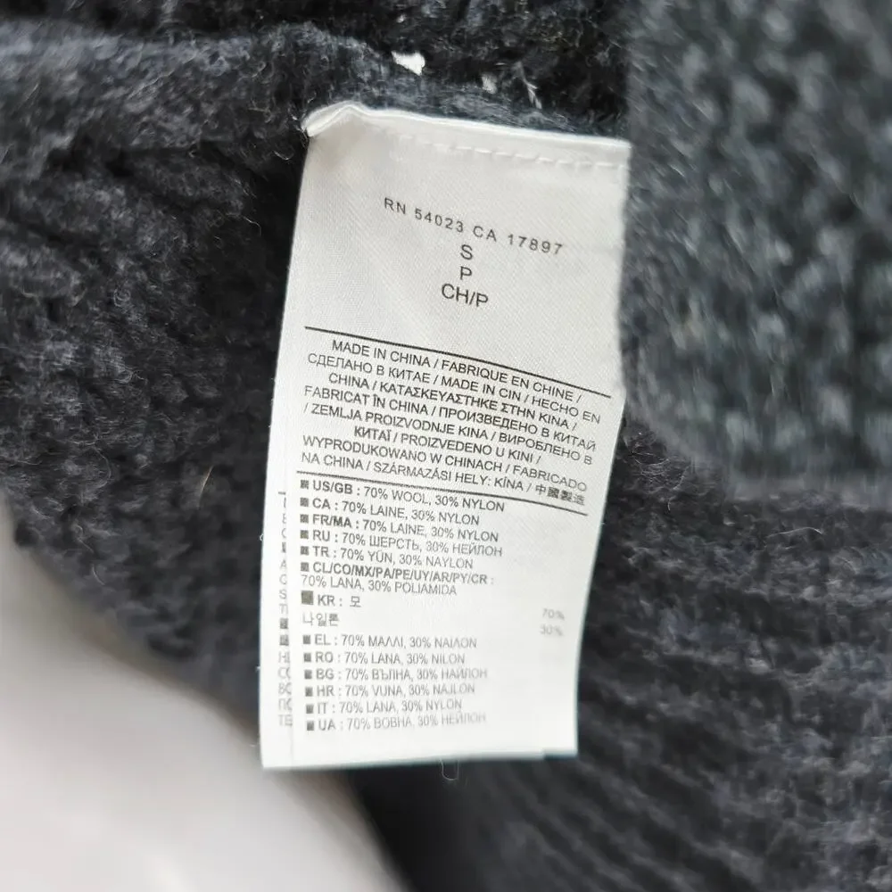 Banana Republic Textured Cocoon Wool Long Cardigan Sweater Gray S